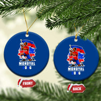 Mondyal 2026 Haiti Soccer Player Victory Celebration Graphic Ceramic Ornament Haitian Flag Football Sports Fan