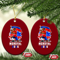Mondyal 2026 Haiti Soccer Player Victory Celebration Graphic Ceramic Ornament Haitian Flag Football Sports Fan
