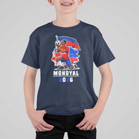 Mondyal 2026 Haiti Soccer Player Victory Celebration Graphic T Shirt For Kid Haitian Flag Football Sports Fan
