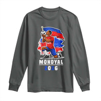 Mondyal 2026 Haiti Soccer Player Victory Celebration Graphic Long Sleeve Shirt Haitian Flag Football Sports Fan