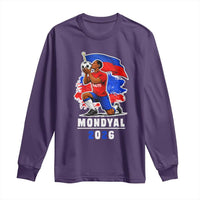 Mondyal 2026 Haiti Soccer Player Victory Celebration Graphic Long Sleeve Shirt Haitian Flag Football Sports Fan