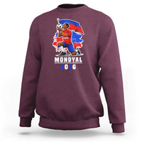 Mondyal 2026 Haiti Soccer Player Victory Celebration Graphic Sweatshirt Haitian Flag Football Sports Fan