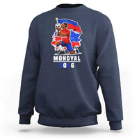 Mondyal 2026 Haiti Soccer Player Victory Celebration Graphic Sweatshirt Haitian Flag Football Sports Fan