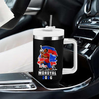 Mondyal 2026 Haiti Soccer Player Victory Celebration Graphic Tumbler With Handle Haitian Flag Football Sports Fan