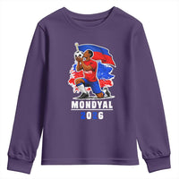 Mondyal 2026 Haiti Soccer Player Victory Celebration Graphic Youth Sweatshirt Haitian Flag Football Sports Fan