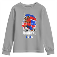 Mondyal 2026 Haiti Soccer Player Victory Celebration Graphic Youth Sweatshirt Haitian Flag Football Sports Fan