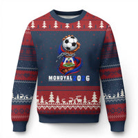 Mondyal 2026 Haiti Freedom Fist Broken Chains Soccer Graphic Ugly Christmas Sweater Haitian Flag Football Sports Fan