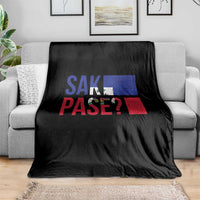 Sak Pase Haitian Creole Throw Blanket Haiti Flag Heritage Pride
