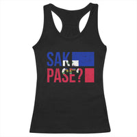 Sak Pase Haitian Creole Racerback Tank Top Haiti Flag Heritage Pride