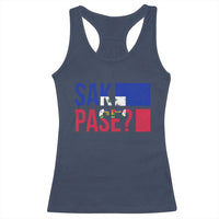 Sak Pase Haitian Creole Racerback Tank Top Haiti Flag Heritage Pride