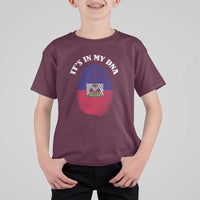 It's In My DNA Haitian Flag Fingerprint Graphic T Shirt For Kid Haiti Heritage Pride