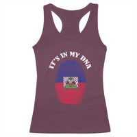 It's In My DNA Haitian Flag Fingerprint Graphic Racerback Tank Top Haiti Heritage Pride