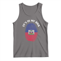It's In My DNA Haitian Flag Fingerprint Graphic Tank Top Haiti Heritage Pride