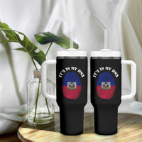 It's In My DNA Haitian Flag Fingerprint Graphic Tumbler With Handle Haiti Heritage Pride