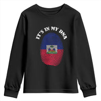 It's In My DNA Haitian Flag Fingerprint Graphic Youth Sweatshirt Haiti Heritage Pride