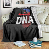 It's In My DNA Haitian Map and Fingerprint Flag Graphic Throw Blanket Haiti Heritage Pride