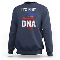 It's In My DNA Haitian Map and Fingerprint Flag Graphic Sweatshirt Haiti Heritage Pride