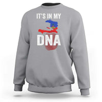 It's In My DNA Haitian Map and Fingerprint Flag Graphic Sweatshirt Haiti Heritage Pride