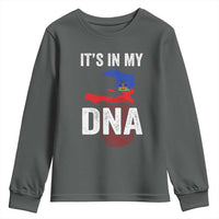It's In My DNA Haitian Map and Fingerprint Flag Graphic Youth Sweatshirt Haiti Heritage Pride