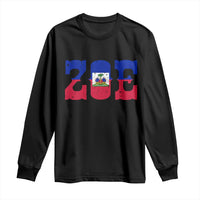 Zoe Haitian Pride Long Sleeve Shirt Haiti Flag Culture Heritage Pride