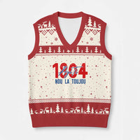 Haiti 1804 Ayiti Nou La Toujou V-Neck Knit Sweater Vest Independence Haiti Heritage Pride