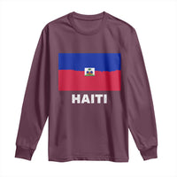 Vintage Distressed Haiti Flag Long Sleeve Shirt Haitian Heritage Pride