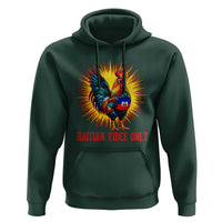 Proud Haitian Rooster Flag Hoodie Majestic National Symbol Haiti Heritage Pride