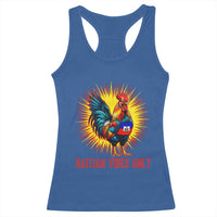 Proud Haitian Rooster Flag Racerback Tank Top Majestic National Symbol Haiti Heritage Pride