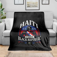 1804 First Black Republic Vintage Graphic Throw Blanket Jean Jacques Dessalines Historic