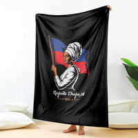 Respekte Drapo A 1804 Haitian Independence Day Throw Blanket Proud Haitian Woman Flag Heritage