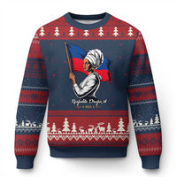 Respekte Drapo A 1804 Haitian Independence Day Ugly Christmas Sweater Proud Haitian Woman Flag Heritage