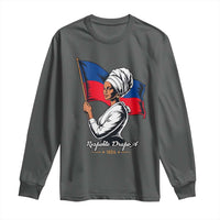Respekte Drapo A 1804 Haitian Independence Day Long Sleeve Shirt Proud Haitian Woman Flag Heritage
