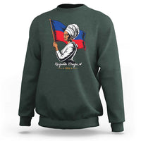 Respekte Drapo A 1804 Haitian Independence Day Sweatshirt Proud Haitian Woman Flag Heritage