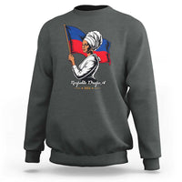 Respekte Drapo A 1804 Haitian Independence Day Sweatshirt Proud Haitian Woman Flag Heritage