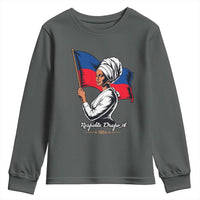 Respekte Drapo A 1804 Haitian Independence Day Youth Sweatshirt Proud Haitian Woman Flag Heritage
