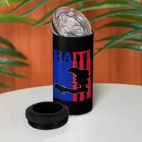 Vintage Retro Map of Haiti 4 in 1 Can Cooler Tumbler Haitian Heritage Pride Travel Souvenir
