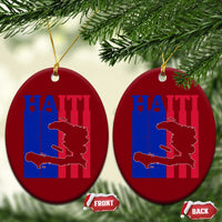 Vintage Retro Map of Haiti Ceramic Ornament Haitian Heritage Pride Travel Souvenir