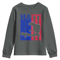 Vintage Retro Map of Haiti Youth Sweatshirt Haitian Heritage Pride Travel Souvenir