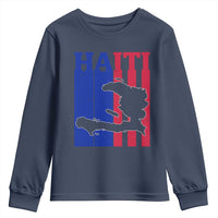 Vintage Retro Map of Haiti Youth Sweatshirt Haitian Heritage Pride Travel Souvenir