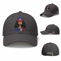 Beautiful Haitian Girl in Flag Baseball Cap Baseball Cap Haiti Heritage Pride