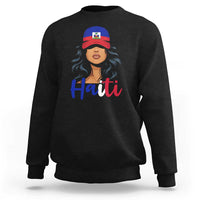 Beautiful Haitian Girl in Flag Baseball Cap Sweatshirt Haiti Heritage Pride