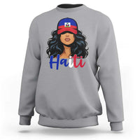 Beautiful Haitian Girl in Flag Baseball Cap Sweatshirt Haiti Heritage Pride