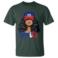 Beautiful Haitian Girl in Flag Baseball Cap T Shirt Haiti Heritage Pride