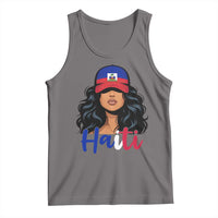 Beautiful Haitian Girl in Flag Baseball Cap Tank Top Haiti Heritage Pride