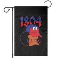 Haiti 1804 Curly Afro Queen Hoop Earrings Style Graphic Garden Flag Haitian Heritage Pride