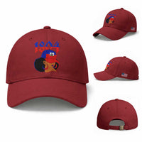 Haiti 1804 Curly Afro Queen Hoop Earrings Style Graphic Baseball Cap Haitian Heritage Pride