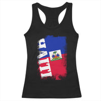 Haiti Flag Distressed Flag Graphic Racerback Tank Top Haitian Heritage Pride