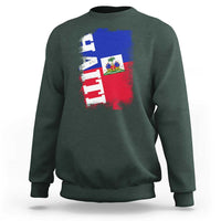 Haiti Flag Distressed Flag Graphic Sweatshirt Haitian Heritage Pride
