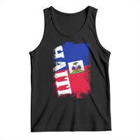 Haiti Flag Distressed Flag Graphic Tank Top Haitian Heritage Pride