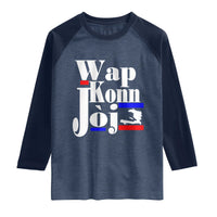 Wap Konn Joj Funny Haitian Creole Idiom Saying Raglan Shirt Haiti Heritage Pride